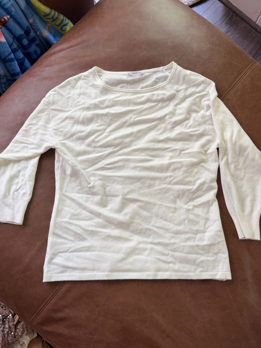 Essentials by Milano Cream Lightweight Knit Top